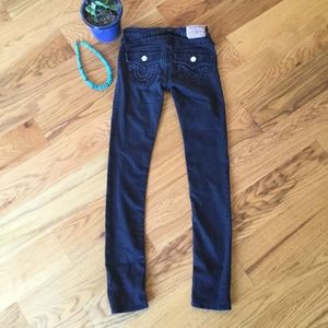 True Religion black straight leg jeans